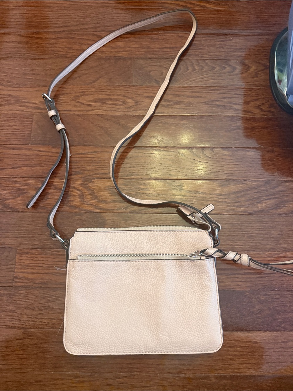 Vince Camuto Blush Pink Pebbled Leather Crossbody Bag